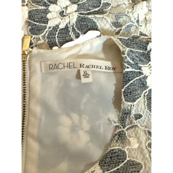 Rachel Roy Women's Floral Lace Sleeveless Shift Mini Dress Size XL Cream Gray - Picture 7 of 9